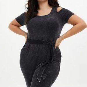 Torrid Black Wash Super Soft jumpsuit sz 4x NWT